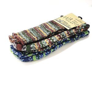 New Men's Fair Isle Wool Blend Socks Various Colors (Made in Ireland)